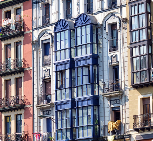 facade of an old building block